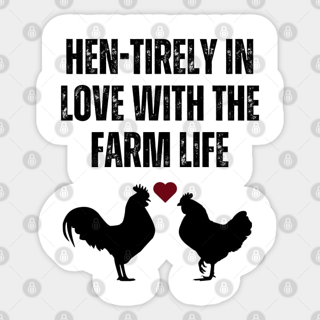 Farm Life Chicken Rooster Sticker by stressless